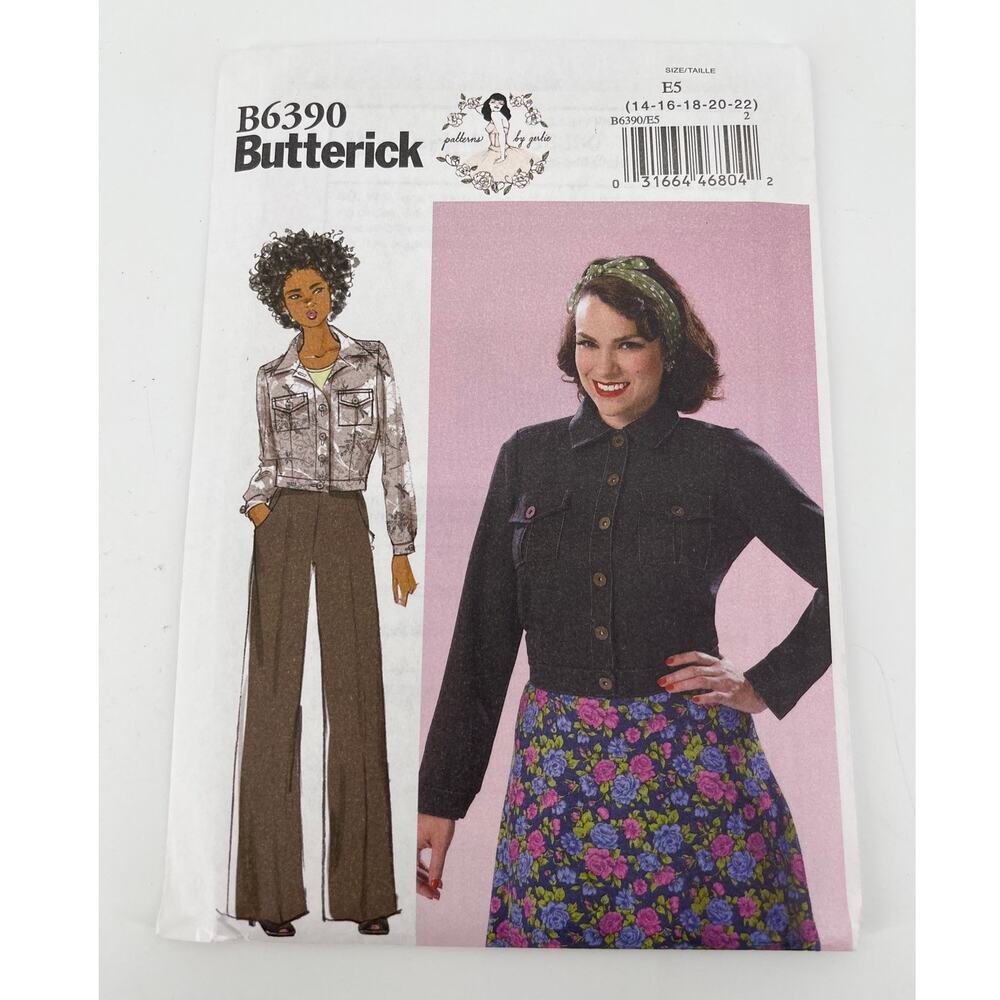 Butterick Sewing Pattern B6390 Retro Rockabilly Jean Denim Jacket 14-22 UNCUT